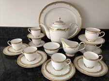 Royal Worcester Marquis Coffee Pot Set. Plates , Platter, 8 Cups & Saucers