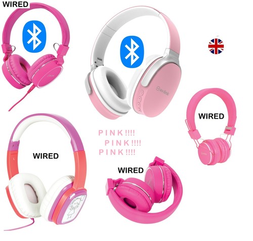 Pink kids headphones wired - kids,