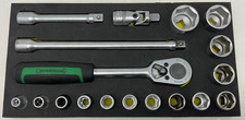 Stahlwille 1/2" Drive Ratchet & Socket Set TCS Tray 18 Piece | FAST SHIPPING