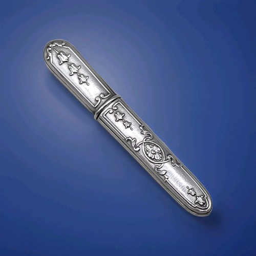Antique french silver needle - french,