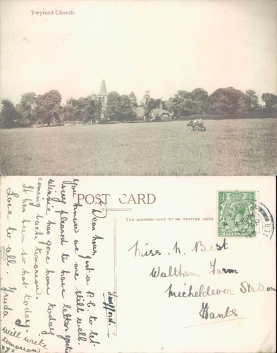 Twyford church and landscape - church,