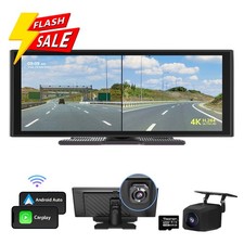 CAM + Wireless CarPlay Android Auto 10.26" IPS Car Stereo Radio GPS 4K DC 12-24V