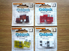 Blade type fuses, new/old stock 4 packs of 3 each, 7.5, 10, 20, 25amp.