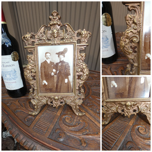 Antique bronze picture photo