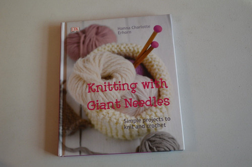 Knitting with giant needles - knitting, by