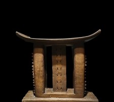 Large Wood Carved Ceremonial Tribal Stool Ghana Africa