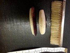 Antique silver powder dabbers and brush