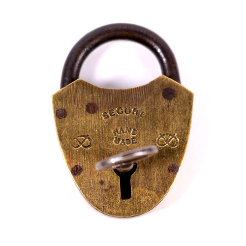 Key padlock brass - brass, secure