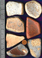 7 Rustic UK NORTH SEA BEACH POTTERY pebbles 1.72 Kg Ocean art Dunbar Scotland