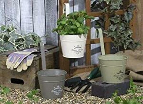 Metal flower pot - metal, wall