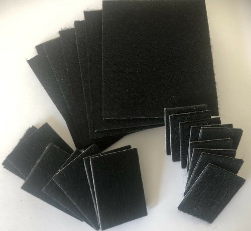 Rectangle black felt - black, pads