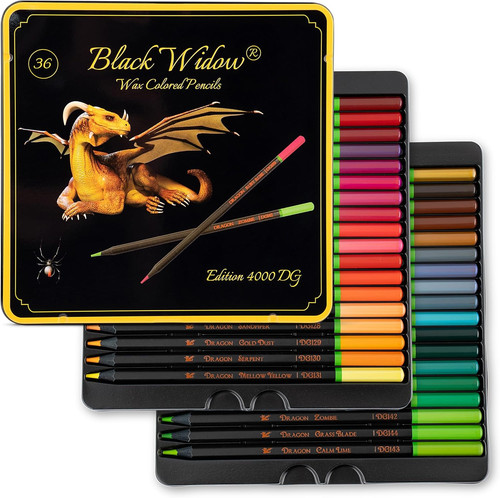 Black widow colouring pencils - black,