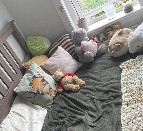Bed frame with mattress