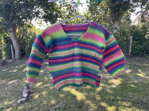 Handmade rainbow knit jumper - handmade,