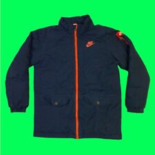 NIKE Y2K Lightweight Down Puffer Padded Jacket, Navy/Orange, Youth XL Ages 13-15
