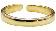 Gold Toe Ring Adjustable 18CT Gold on 925 Sterling Silver Plain 2.5mm Band NEW