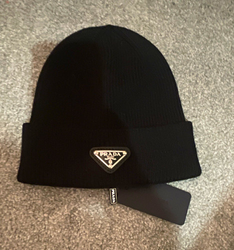 Prada black knit beanie - knit, hat