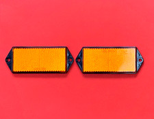 2 x RADEX Rectangle Screw Mount Orange Reflectors 127mmx50mm Fence/Driveway/Post