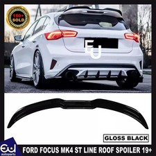 REAR ROOF BOOT SPOILER LIP FOR FORD FOCUS MK4 ST LINE HATCHBACK 19+ GLOSS BLACK