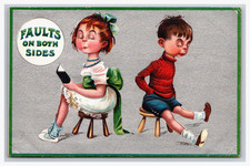 Postcard Embossed Birn Bros B.B London Series Humour Boy Girl Posted 1912
