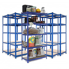 5 x Heavy Duty Steel Shelving Units 5 Tier Metal Garage/Storage Racks 275kg UDL