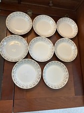 Limoges U.C. France Chateau China White Gold Trim Set 8 Dessert Berry Bowls 5"