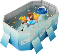 Foldable Paddling Pool AUCTION Foldable Pool Non-Inflatable Swimming Pool 1.6M