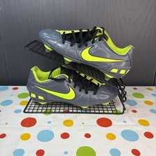 Nike T90 Football Boots Yellow & Grey Shoot lll - Boys Uk Size 4 - Metal Studs