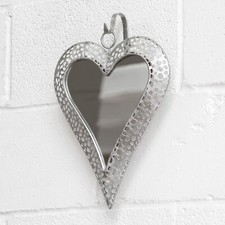 Silver Love Heart Mirror