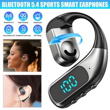 Wireless Bluetooth 5.4 Earpiece Headset Mic Earbud Noise Cancelling For Trucker