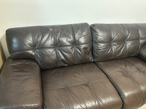 Scs seater brown leather - brown,