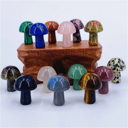 25pcs mini crystal - 25pcs, mushrooms