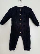M&S Navy Blue buttoned full pramsuit. Size 6-9 mths. Smoke/pet free home