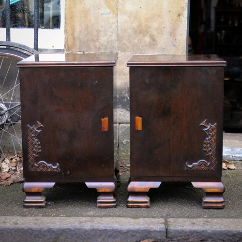 Pair art deco bedside - pair, of