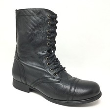 Steve Madden Troopa Combat Boots Booties Shoes Womens Size 8.5 Black Leather