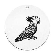 2 x 70mm 'Sulphur Crested Cockatoo' Flat Christmas Baubles (CB00125810)