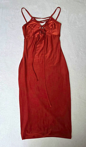 Quiz rust satin - quiz, lace-up