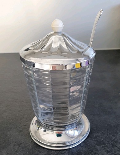 Vintage clear glass preserve - vintage,