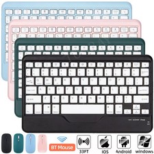10" Wireless Bluetooth Keyboard Mouse For iMac iPad Android PC Laptop Tablet UK