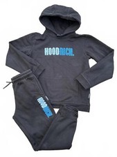 2. Hoodrich tracksuit black logo blue hoodie (12/13) bottom 10/12 good RRP£90