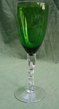 Vintage Green Wine Glass with