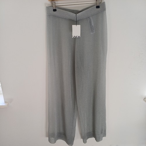 Bnwt zara silver trousers wide - bnwt,