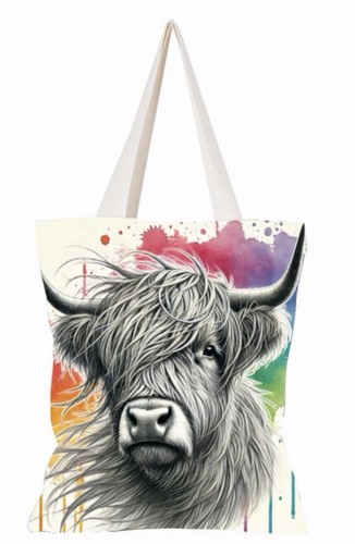 Highland cow print tote bag - cow,