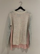 Primark Women’s Pastel Multi Knit Jumper Long Relaxed Fit Top Size 8 10 Small