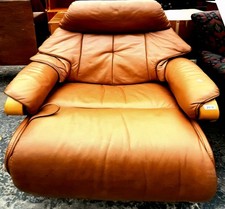 HIMOLLA CHESTER LEATHER Revolving+RECLINING CHAIR MANUAL-Germany-FREE dlvry