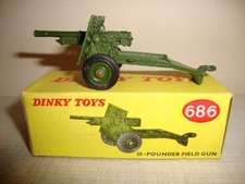 DINKY TOYS 686 25-POUNDER FIELD GUN - EXCELLENT in original BOX