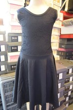 Black lace front sleeveless ballroom dance dress BALL6 -  Age 8-10