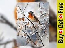 Winter Robin on Branch