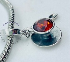 CUP OF TEA Spoon Charm & Pouch - Silver S925 - Chamomile Earl Grey Black Mint