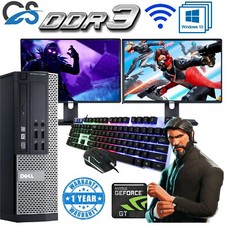 GAMING DELL/HP BUNDLE PC FULL SET DUAL MONITOR INTEL i5 8GB RAM 500GB 2GB GT710